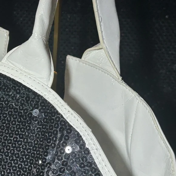 Kitson Los Angeles Black Sequin Tote Bag 22” x 19” x 3” NWOT - Picture 6 of 16